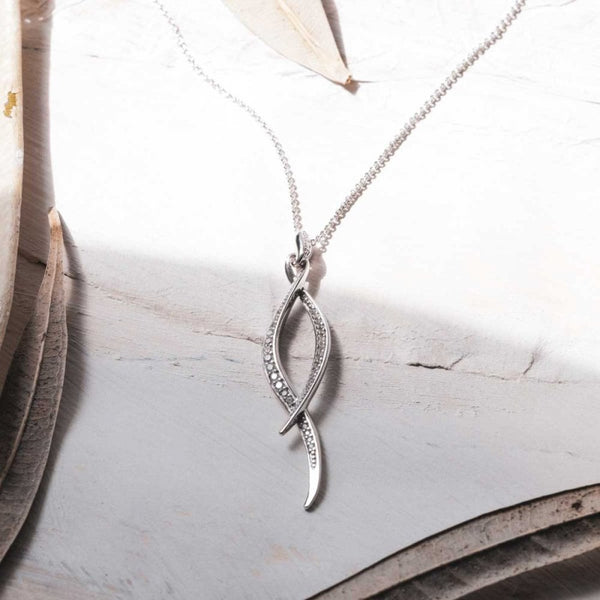 Kit Heath Ladies Entwine Twine Twist Stone Set Necklace