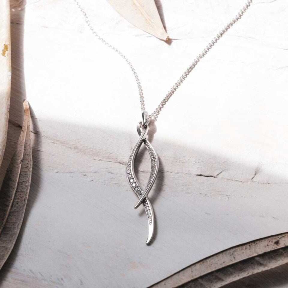 Kit Heath Ladies Entwine Twine Twist Stone Set Necklace