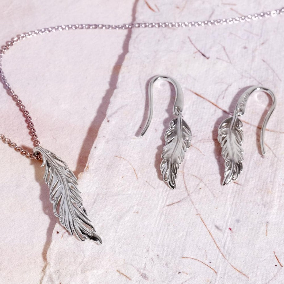 Kit Heath Ladies Feather Wisp Rhodium Plated Necklace