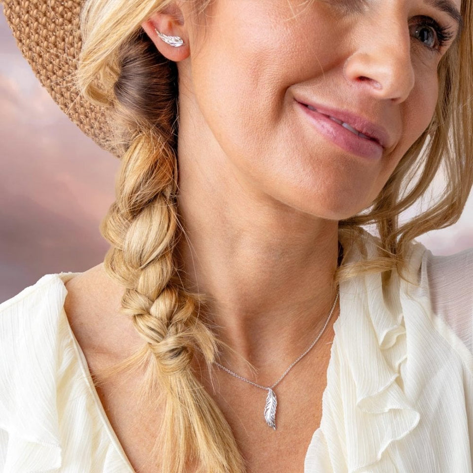 Kit Heath Ladies Feather Wisp Rhodium Plated Necklace