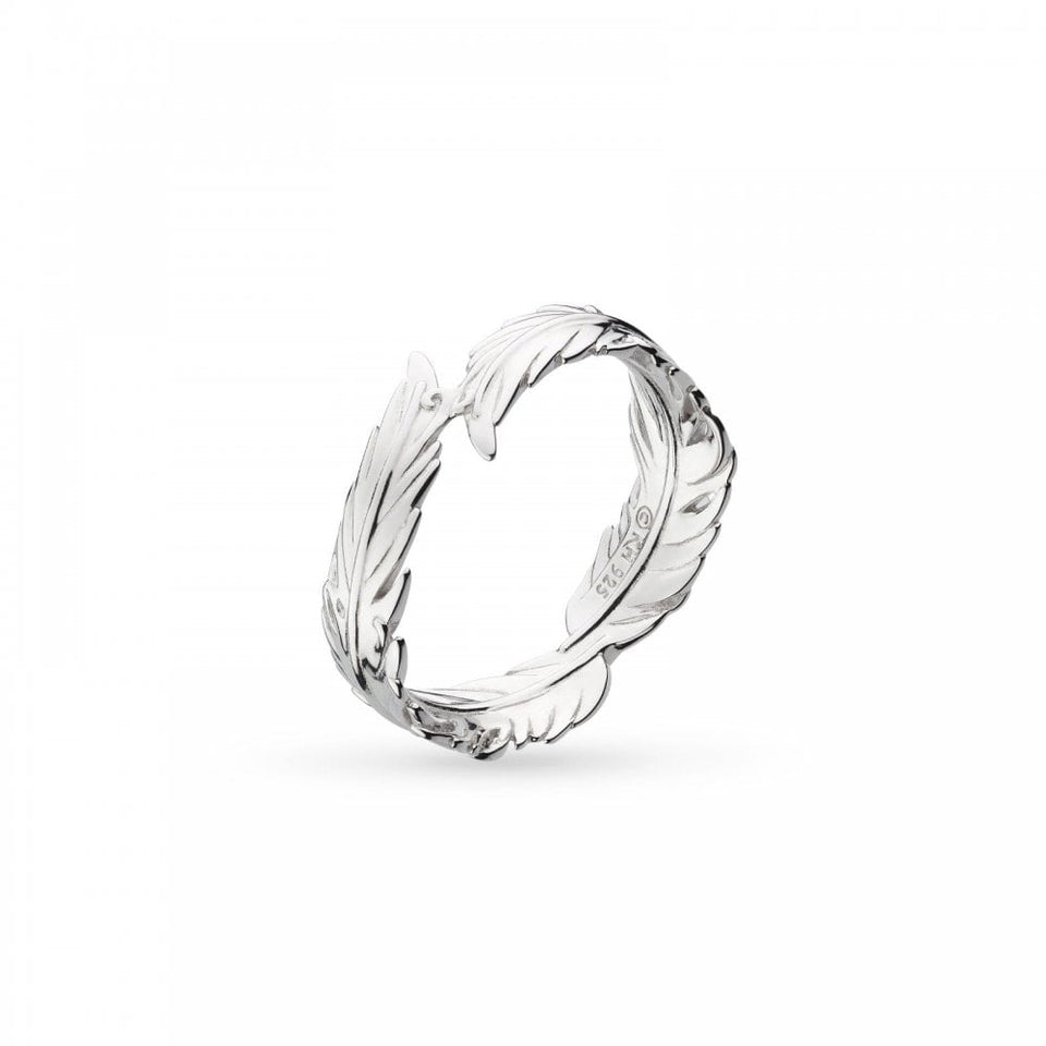 Kit Heath Ladies Feather Wisp Rhodium Plated Ring