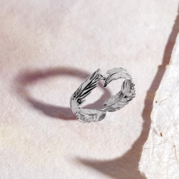 Kit Heath Ladies Feather Wisp Rhodium Plated Ring