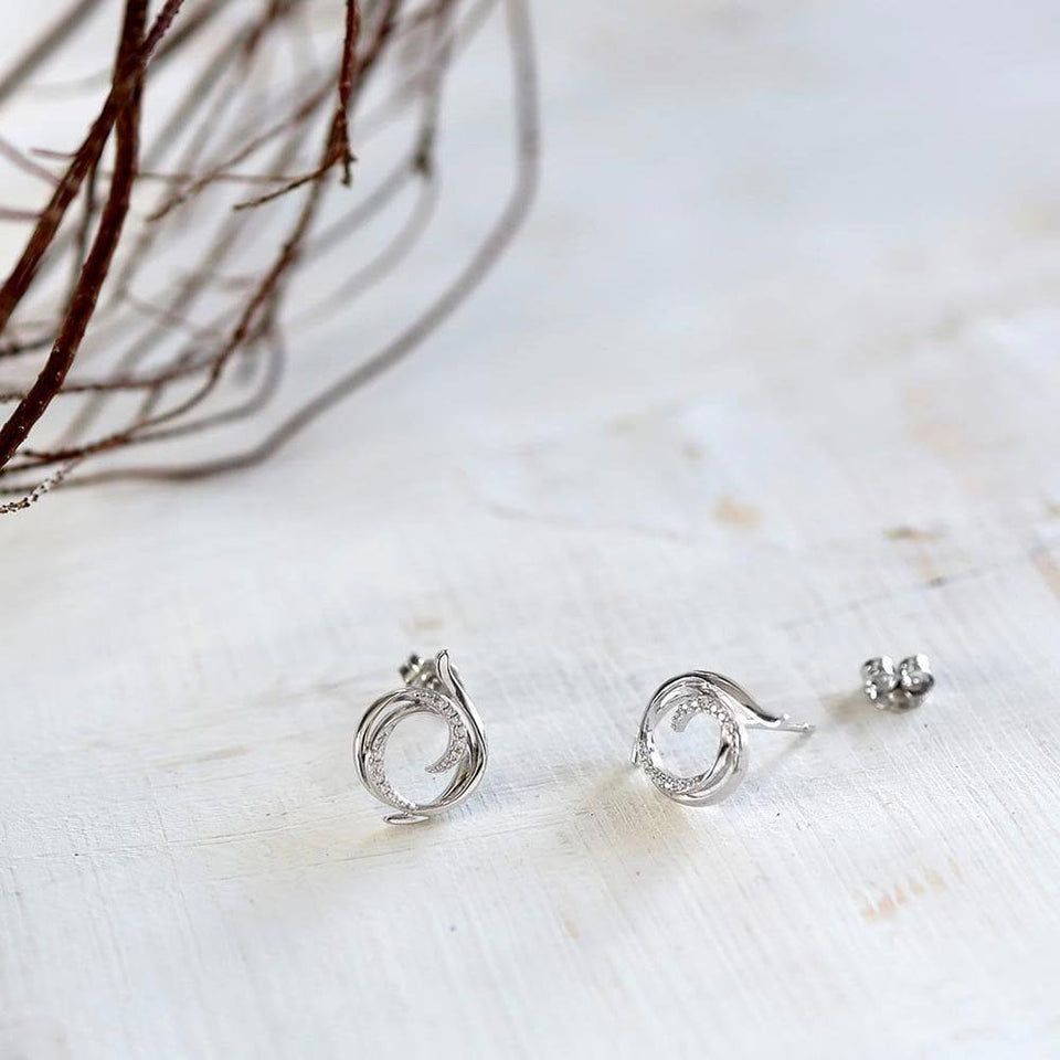 Kit Heath Ladies Helix Stone Set Wrap Stud Earrings