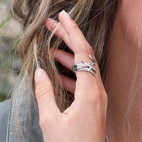 Kit Heath Ladies Helix Wrap Stone Set Ring