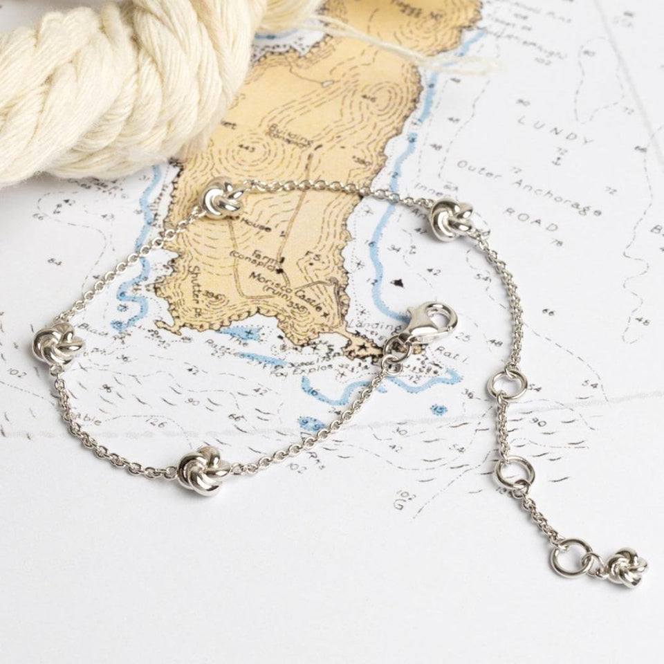 Kit Heath Ladies Marina Tide Knot Rhodium Plated Bracelet