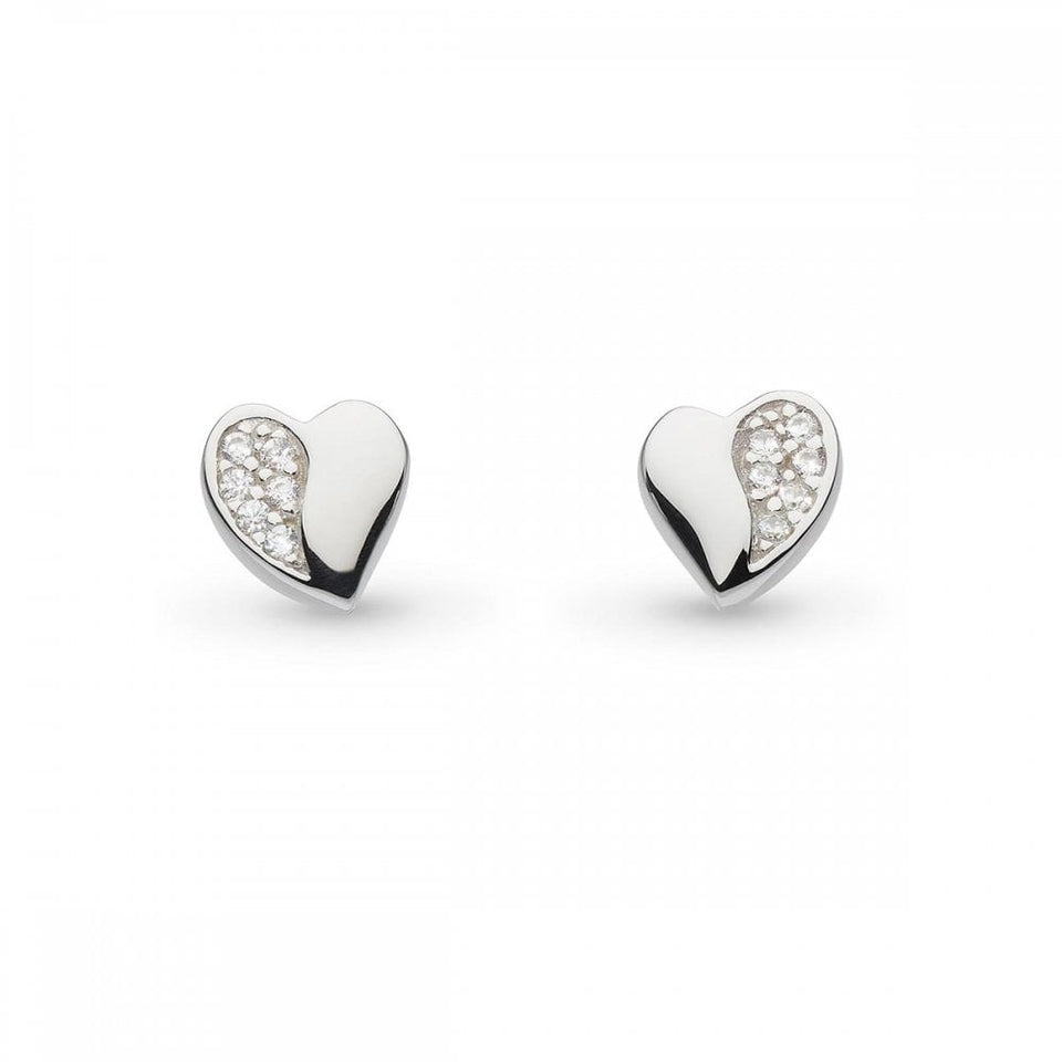 Kit Heath Ladies Miniatures Sparkle Stone Set Heart Stud Earrings