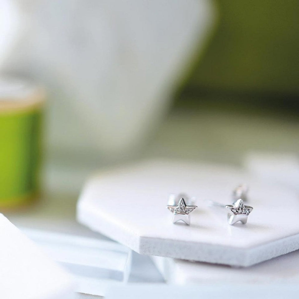Kit Heath Ladies Miniatures Sparkle Stone Set Star Stud Earrings