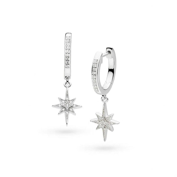 Kit Heath Ladies North Star Celeste Stone Set Drop Hoop Earrings