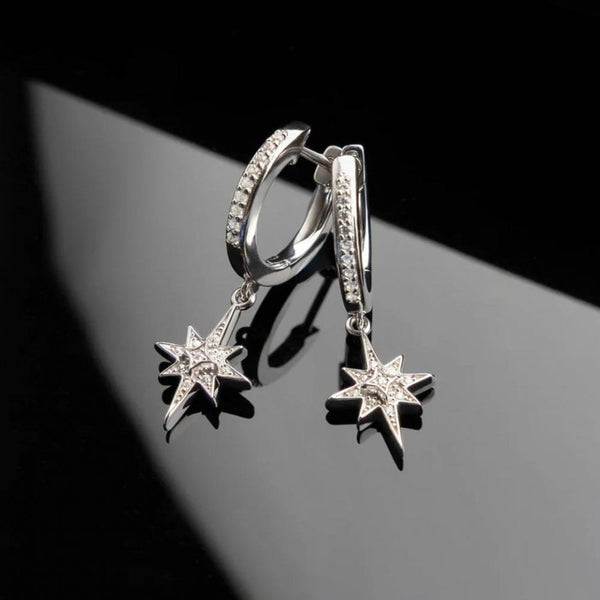 Kit Heath Ladies North Star Celeste Stone Set Drop Hoop Earrings