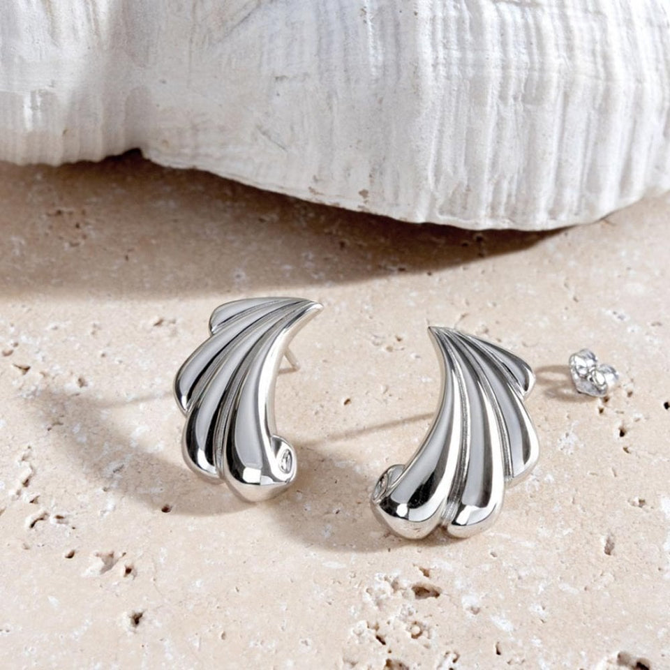 Kit Heath Ladies Oceane Shell Sterling Silver Echo Stud Earrings