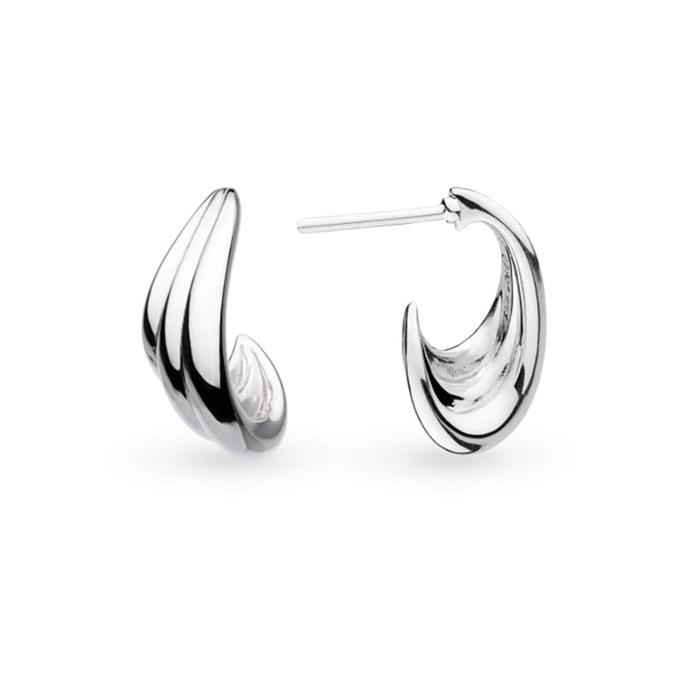 Kit Heath Ladies Oceane Shell Sterling Silver Wave Hoop Earrings