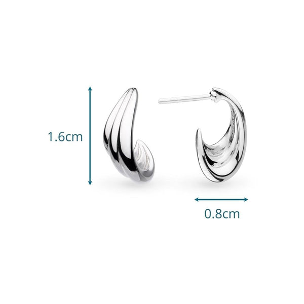 Kit Heath Ladies Oceane Shell Sterling Silver Wave Hoop Earrings