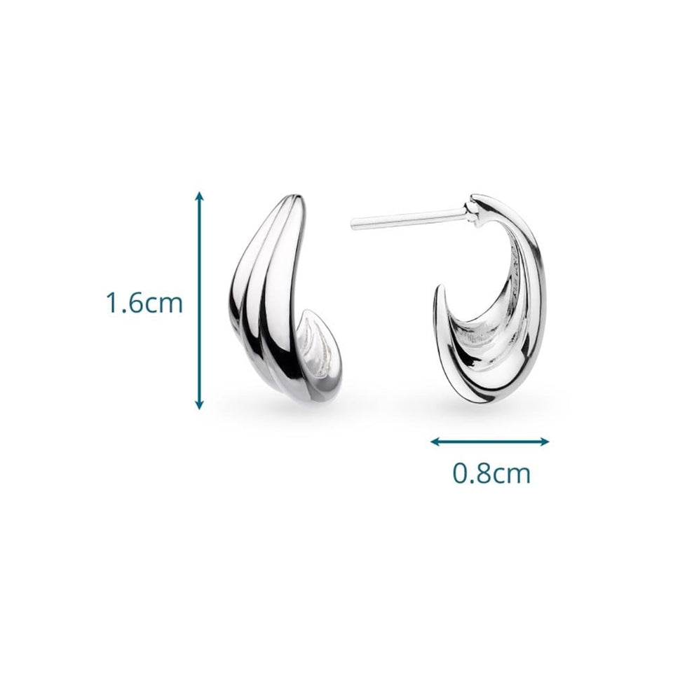 Kit Heath Ladies Oceane Shell Sterling Silver Wave Hoop Earrings