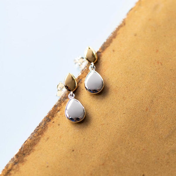 Kit Heath Ladies Pebble Golden Plated Drop Earrings