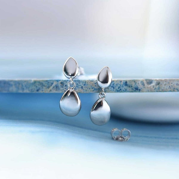 Kit Heath Ladies Pebble Twin Droplet Earrings