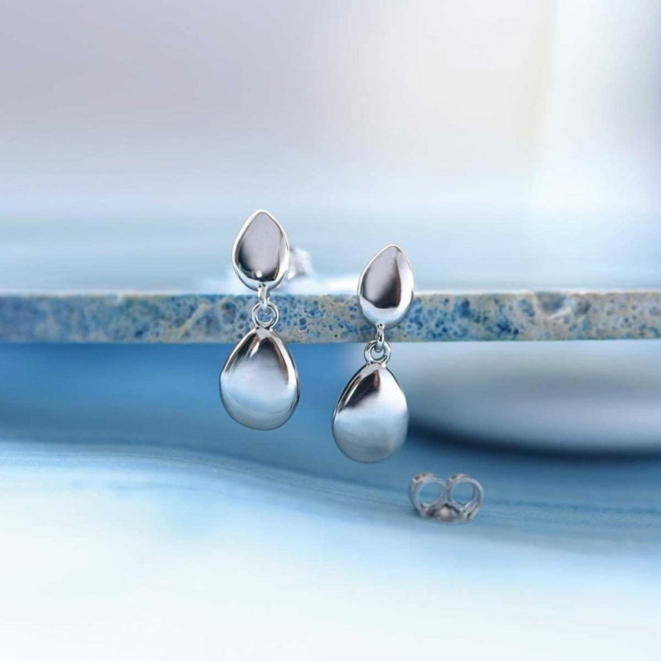 Kit Heath Ladies Pebble Twin Droplet Earrings
