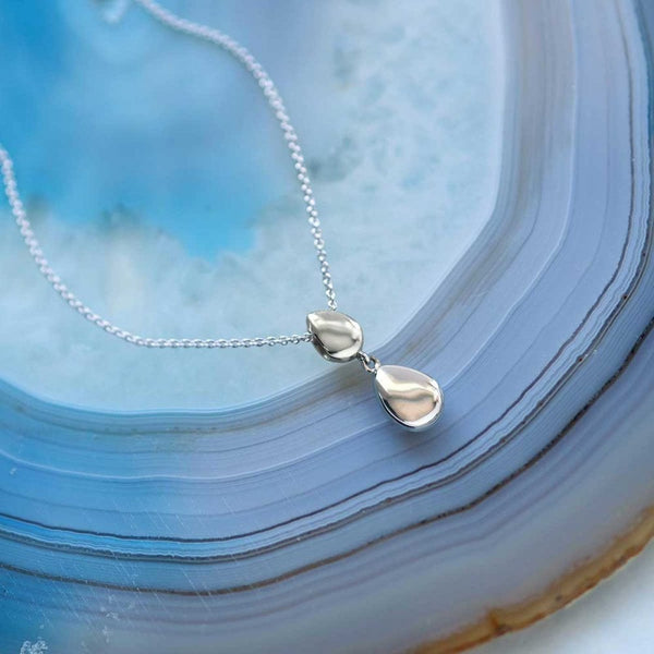 Kit Heath Ladies Pebble Twin Droplet Necklace