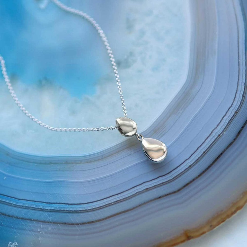 Kit Heath Ladies Pebble Twin Droplet Necklace