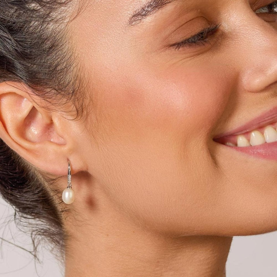 Kit Heath Ladies Revival Classic Pearl Stone Set Drop Earrings