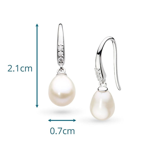 Kit Heath Ladies Revival Classic Pearl Stone Set Drop Earrings