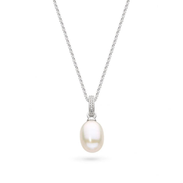 Kit Heath Ladies Revival Classic Stone Set Drop Pearl Necklace