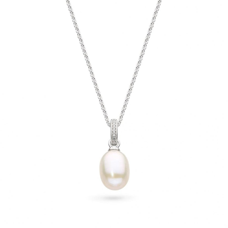 Kit Heath Ladies Revival Classic Stone Set Drop Pearl Necklace