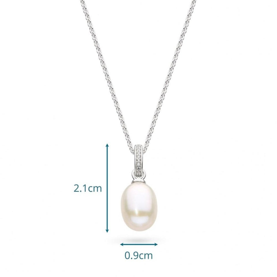 Kit Heath Ladies Revival Classic Stone Set Drop Pearl Necklace