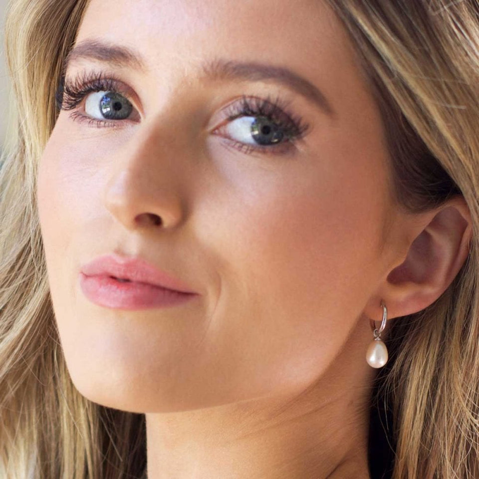 Kit Heath Ladies Revival Pearl Drop Hoop Earrings