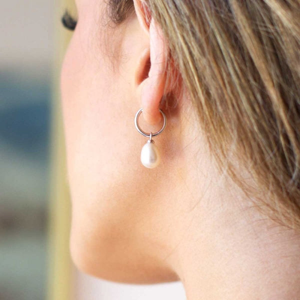 Kit Heath Ladies Revival Pearl Drop Hoop Earrings