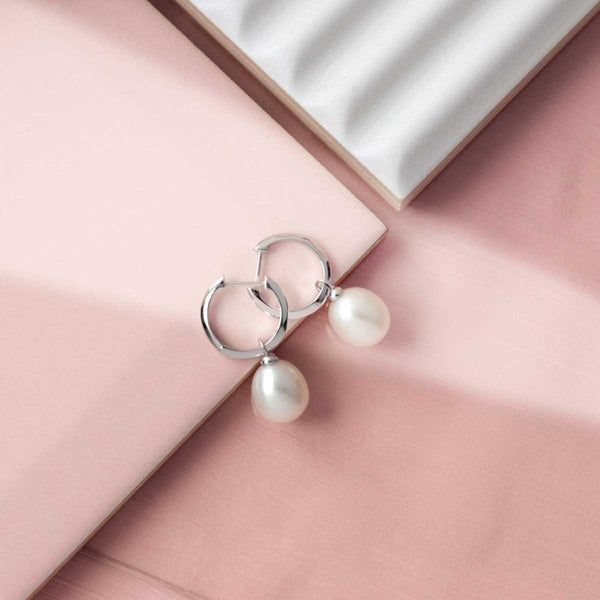 Kit Heath Ladies Revival Pearl Drop Hoop Earrings