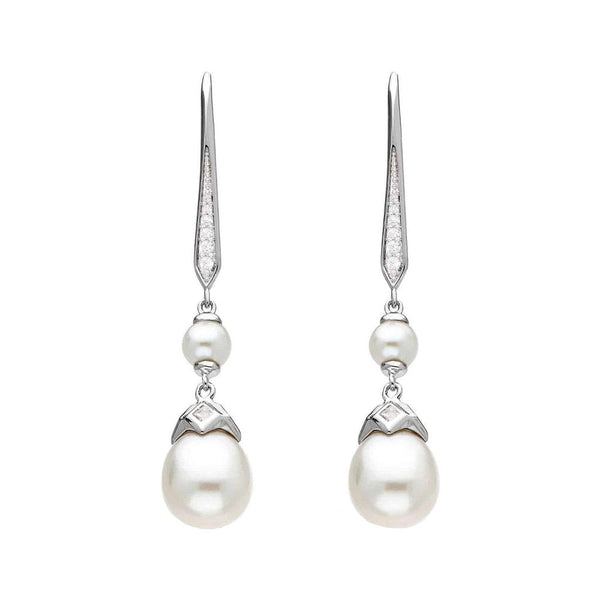 Kit Heath Ladies Revival Pearl Glitz Drop Hook Earrings