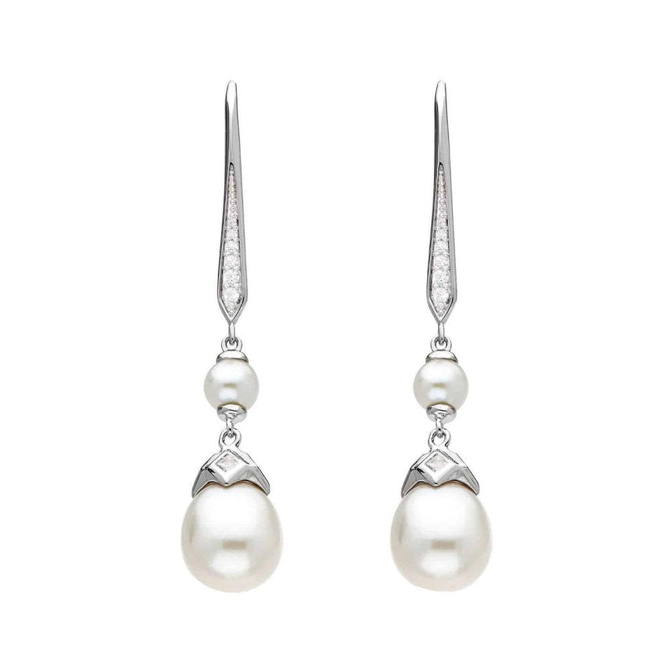 Kit Heath Ladies Revival Pearl Glitz Drop Hook Earrings