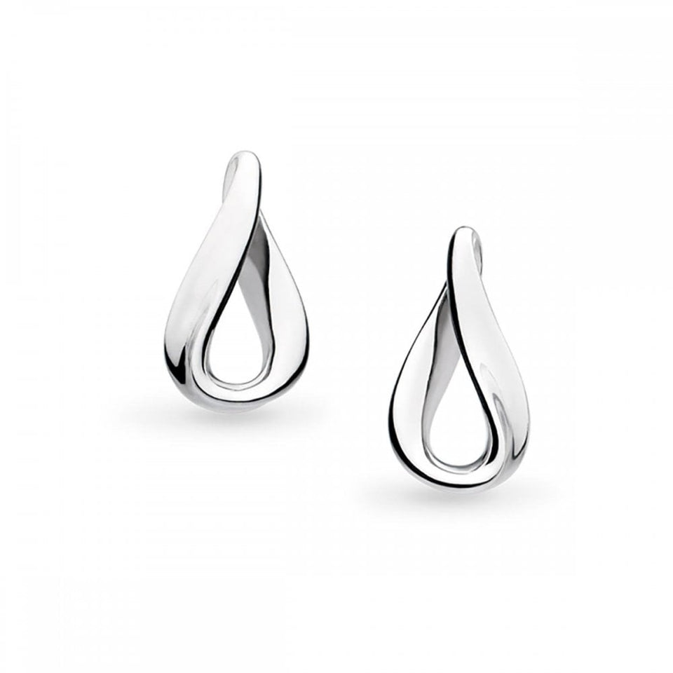Kit Heath Ladies Serenity Rhodium Plated Dainty Stud Earrings