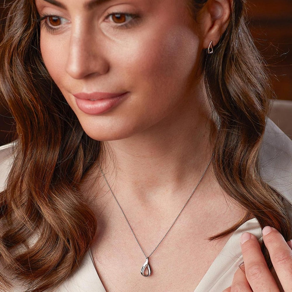 Kit Heath Ladies Serenity Rhodium Plated Dainty Stud Earrings