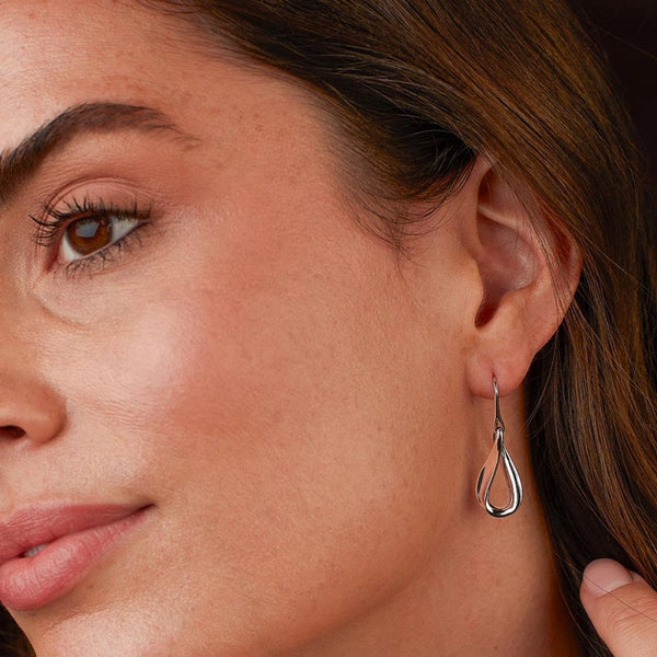 Kit Heath Ladies Serenity Rhodium Plated Drop Earrings