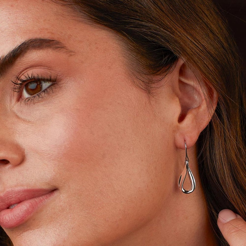 Kit Heath Ladies Serenity Rhodium Plated Drop Earrings
