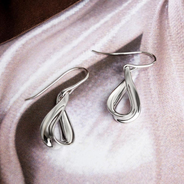 Kit Heath Ladies Serenity Rhodium Plated Drop Earrings