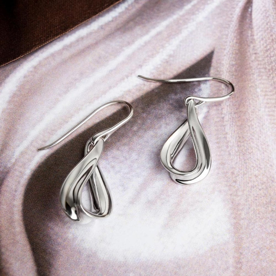 Kit Heath Ladies Serenity Rhodium Plated Drop Earrings