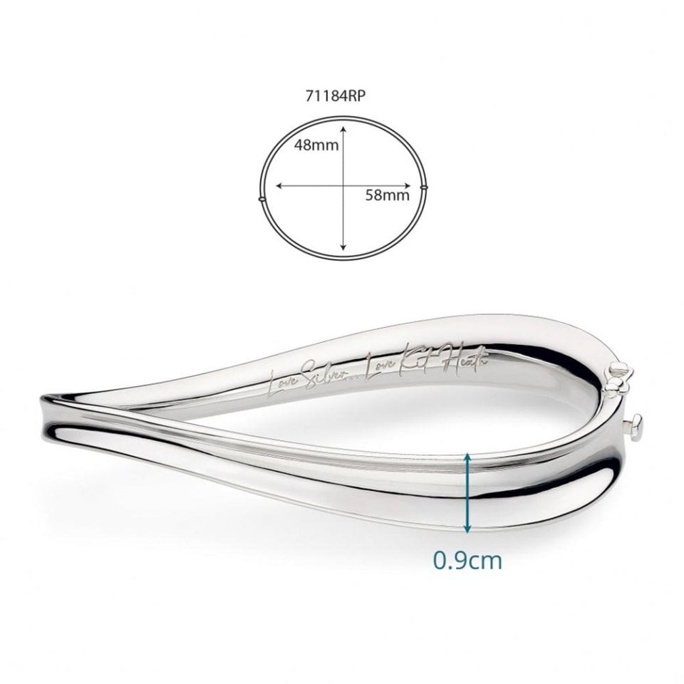Kit Heath Ladies Serenity Sterling Silver Hinged Bangle