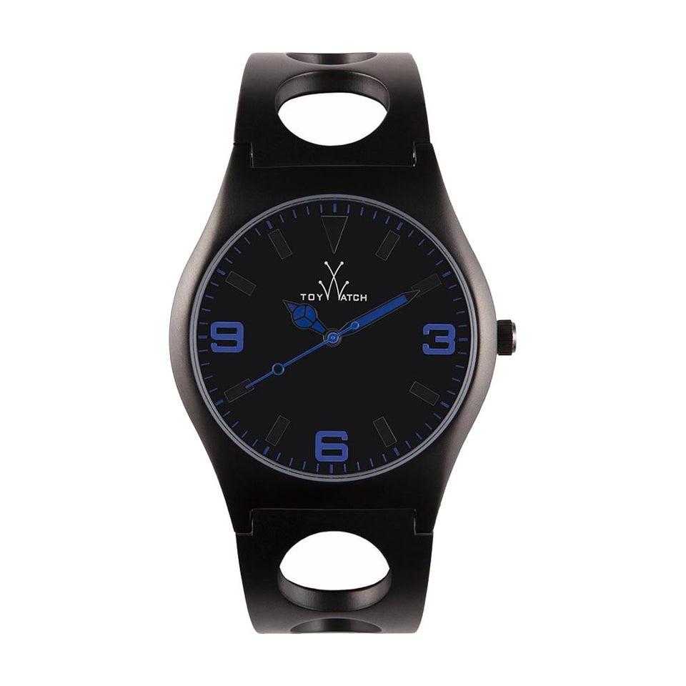 Francis & Gaye ToyWatch Black Stainless Steel Cuff Watch