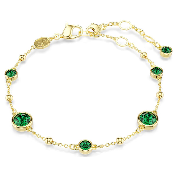 Swarovski Ladies Gold Tone Green Stone Imber Bracelet