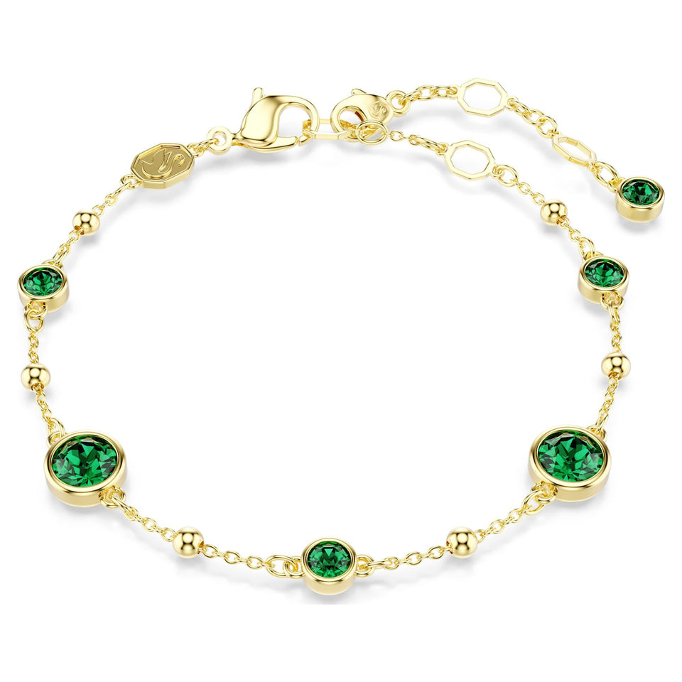 Swarovski Ladies Gold Tone Green Stone Imber Bracelet