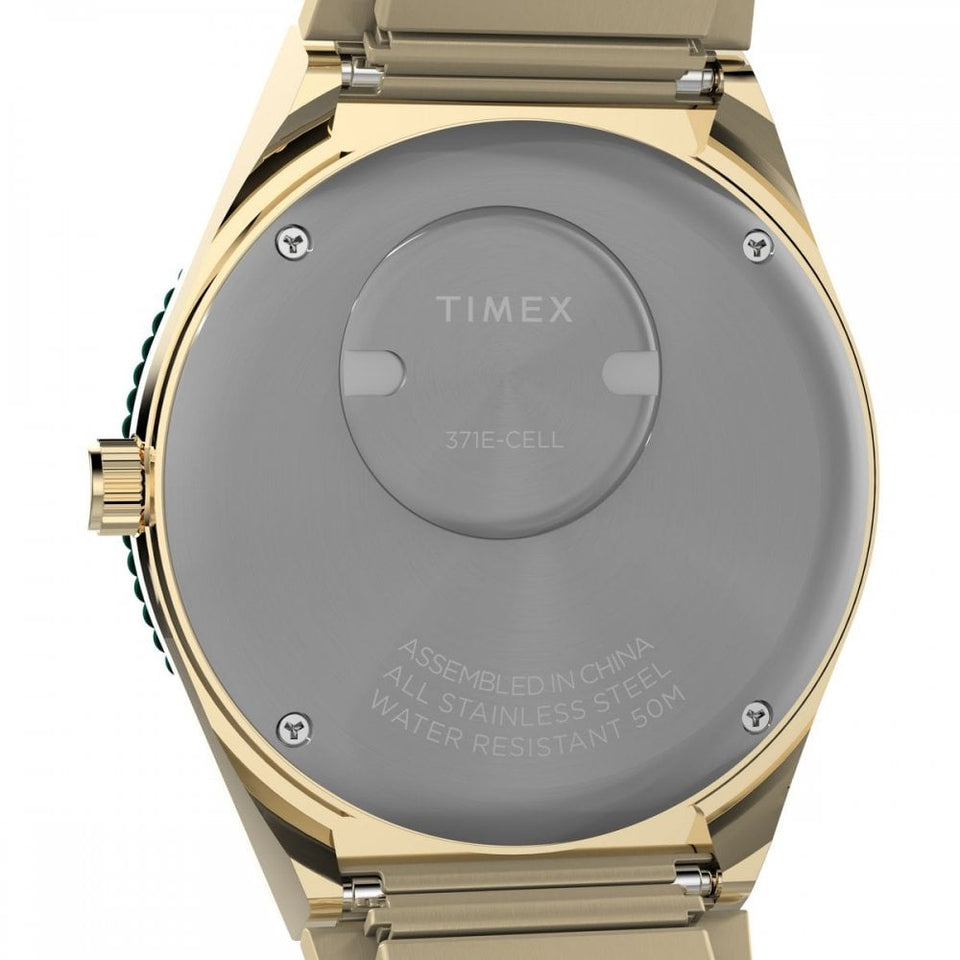 Timex Ladies Q Timex 36mm Malachite Dial Expansion Band Watch