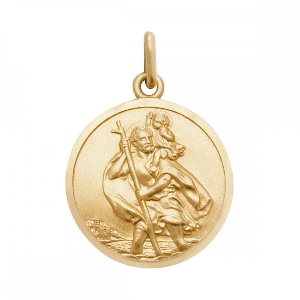 Francis & Gaye Large 9ct Gold (2cm) Round St Christopher