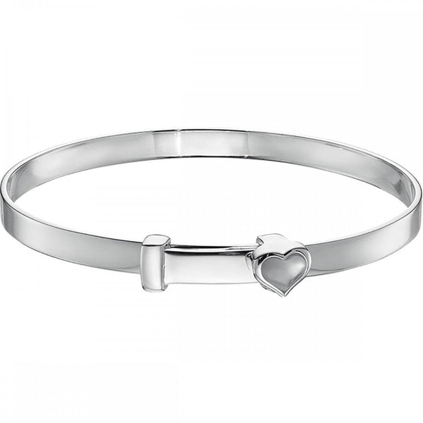 Little Star Children's Mother Of Pearl Open Heart Bangle