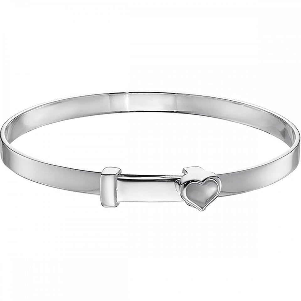 Little Star Children's Mother Of Pearl Open Heart Bangle
