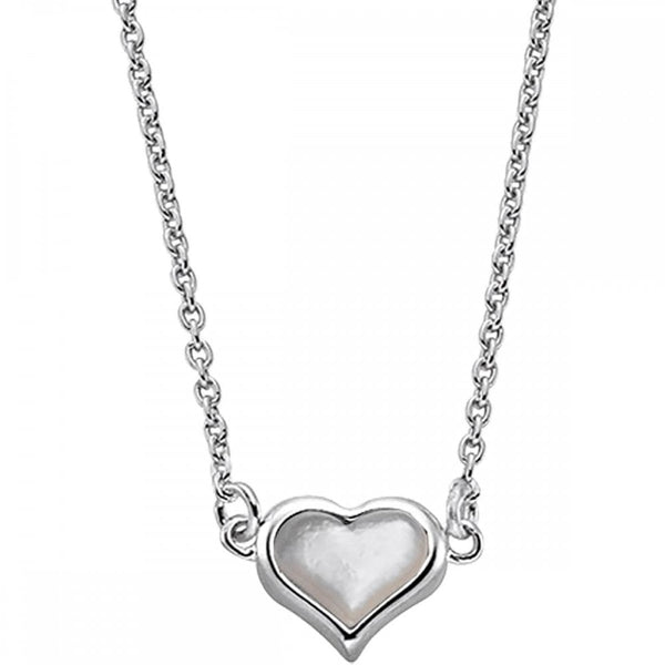 Little Star Children's Mother Of Pearl Open Heart Necklace