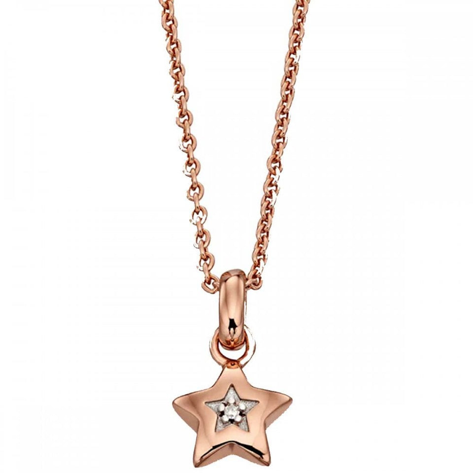 Little Star Children's Rei Rose Gold Plated Stone Set Star Necklace