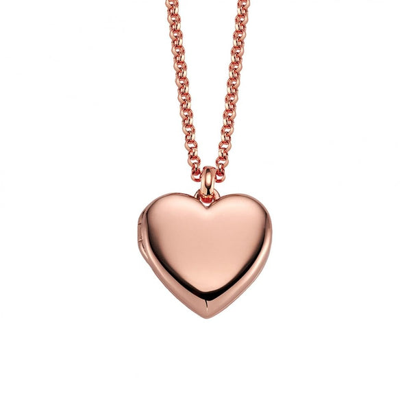 Little Star Chrysos Rose Gold Plated Heart Locket Necklace