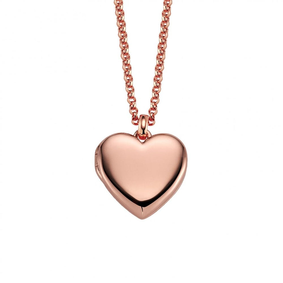 Little Star Chrysos Rose Gold Plated Heart Locket Necklace
